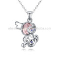 Candy Dog Collier en cristal sterling en argent sterling pour filles